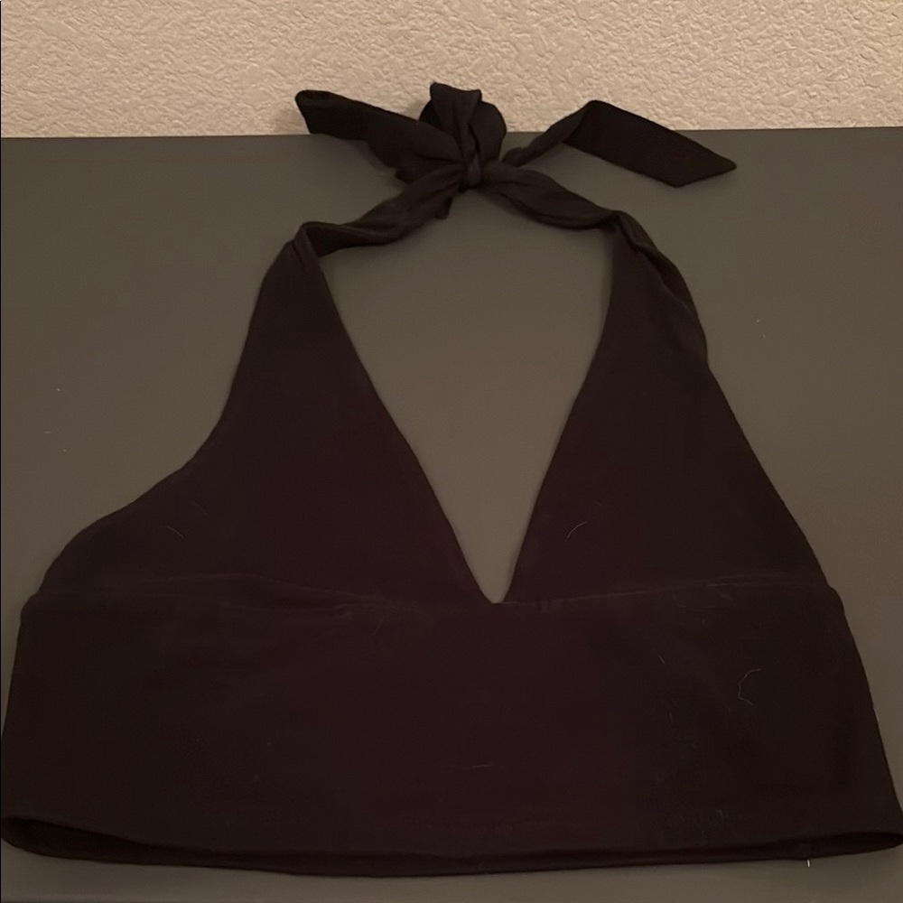 Garage Black Halter Crop Top